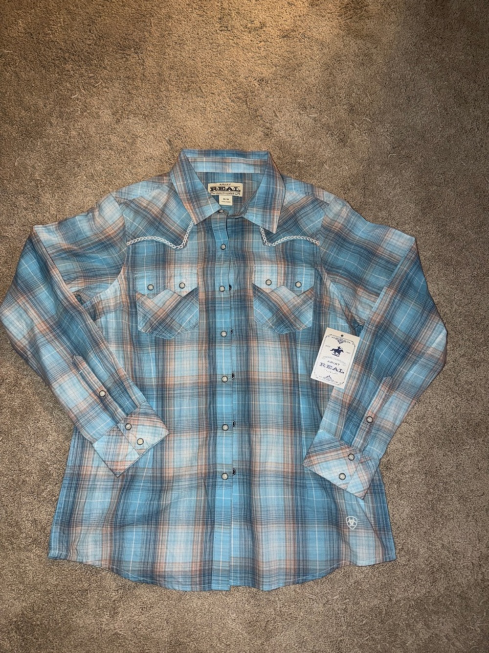 Ariat Real Western Blue Plaid Snap-Front Shirt